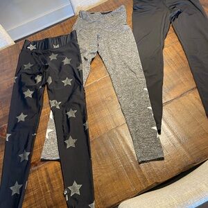 Women's Star Print Leggings - Black and Gray